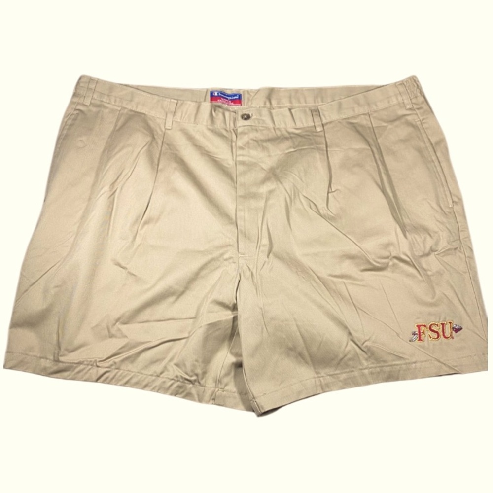 FSU Shorts Men’s Size 48 Champion Khaki Embroidered Florida State Seminoles